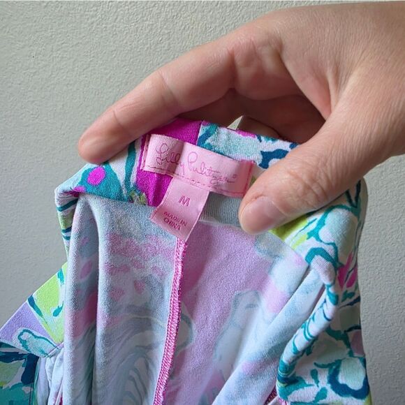 Lilly Pulitzer Fawcett Off The Shoulder Multi Color Floral Dress Medium - Picture 4 of 7